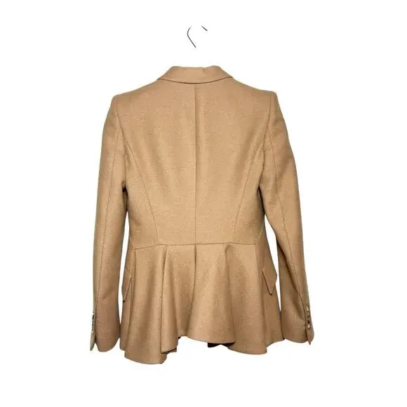 Alexander McQueen $2,450 Camel Hair Peplum Blazer Size XS 38 IT 0-2 US - Picture 5 of 11